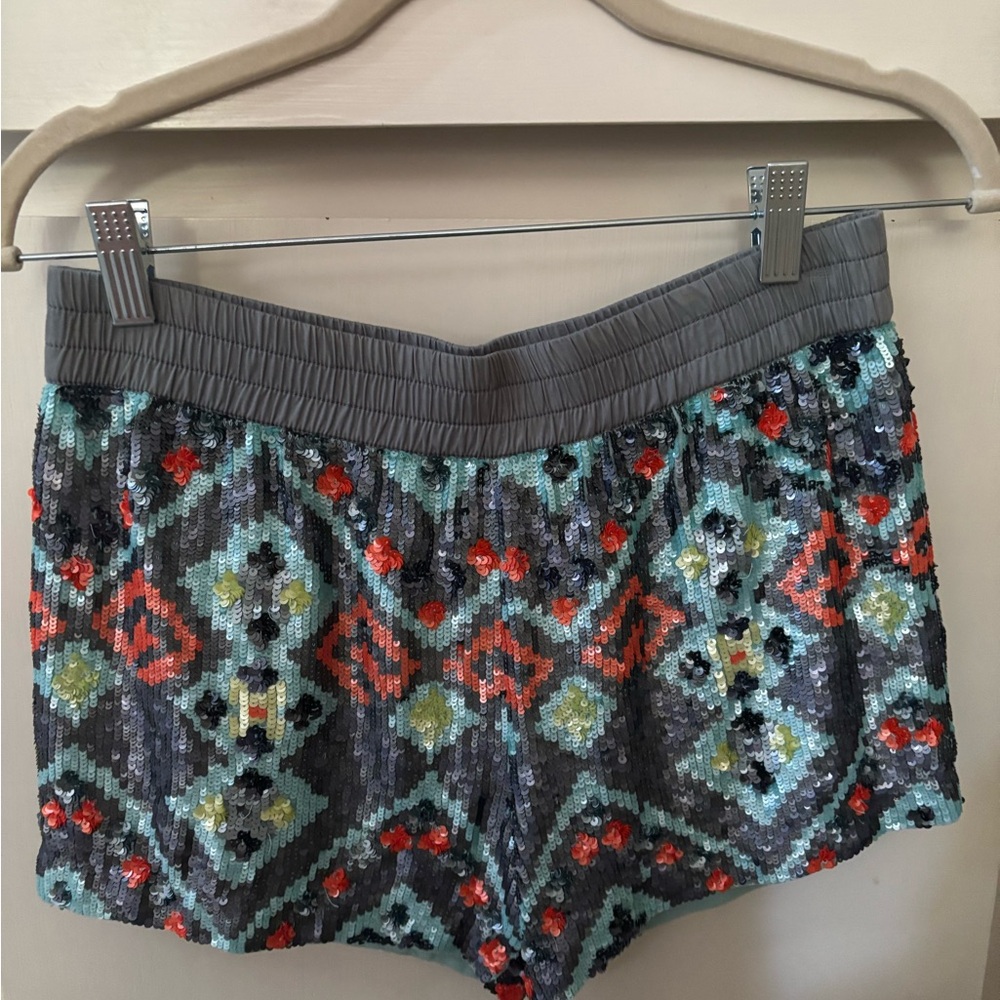Free people multi color sequin shorts